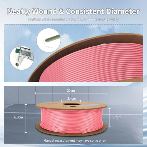 Image of 3DHoJor 3D Printer Filament Basic PLA Filament 1.75mm 300mm /s 1kg Cardboard Spool Dimensional Accuracy + /- 0.03 mm Fit Most 3D FDM Printer-Barbie Pink