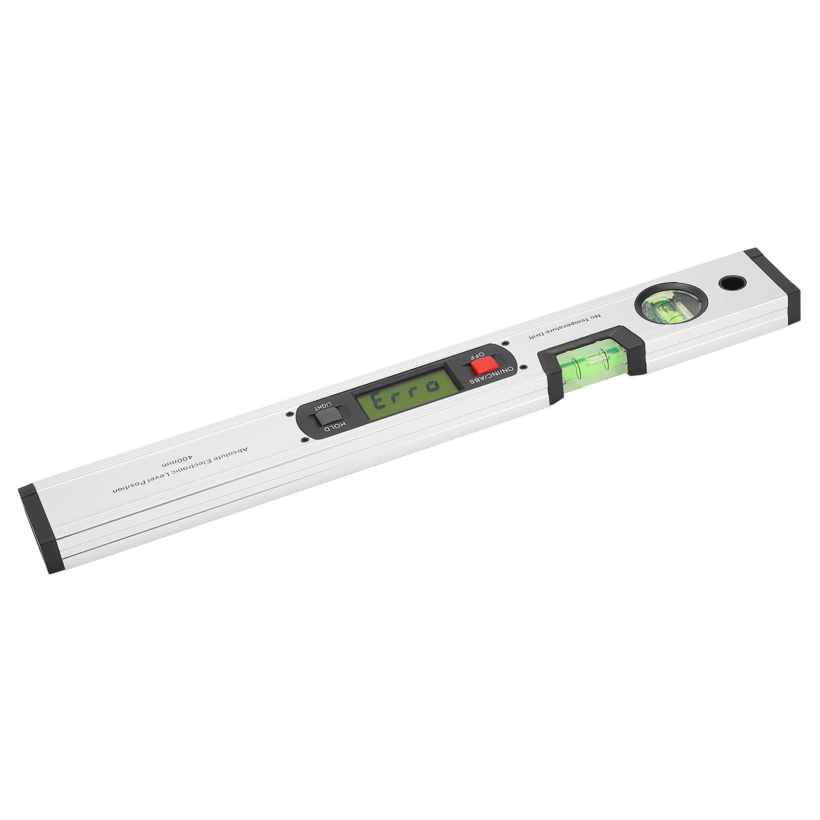 Righello angolare con display digitale da 400 mm e indicatore di livello elettronico - Goniometro in lega di alluminio con base magnetica e LCD retroilluminato per installazione