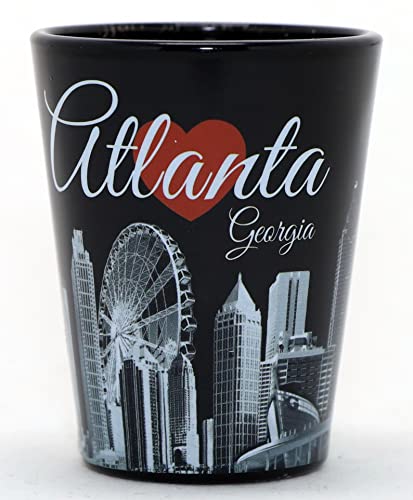 Atlanta Georgia - Vaso de chupito de cerámica con corazón rojo