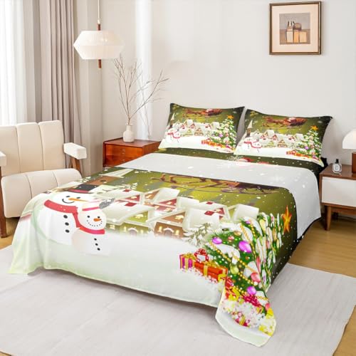 Weihnachtsbaum Bettlaken 22 Manfei Weihnachtliches Bettlaken-Set für Doppelbett, Weihnachtsbaum,...