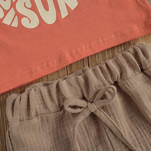 Image of fhutpw Baby Boys 2Pcs Summer Outfits Short Sleeve T-Shirt Tops Elastic Waistband Shorts Set Toddler Clothes