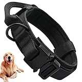 Cómodo y duradero: el collar ajustable para perro está hecho de tela de nailon reforzada 1000D, que es muy duradero y resistente al desgaste. Las costuras son limpias, el suave acolchado evita la fricción de la piel y el pelo del perro y es cómodo. Las esquinas redondeadas de 3,8 cm de ancho son cómodas de llevar y pueden proteger bien el cuello del perro.