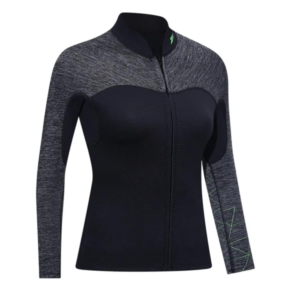Veste de Combinaison en NéOprèNe de 3 Mm pour Femmes et Hommes, Veste à Manches Longues avec Fermeture éClair Avant pour Rester Au Chaud Lors De La PlongéE en Eau Froide, Le Surf