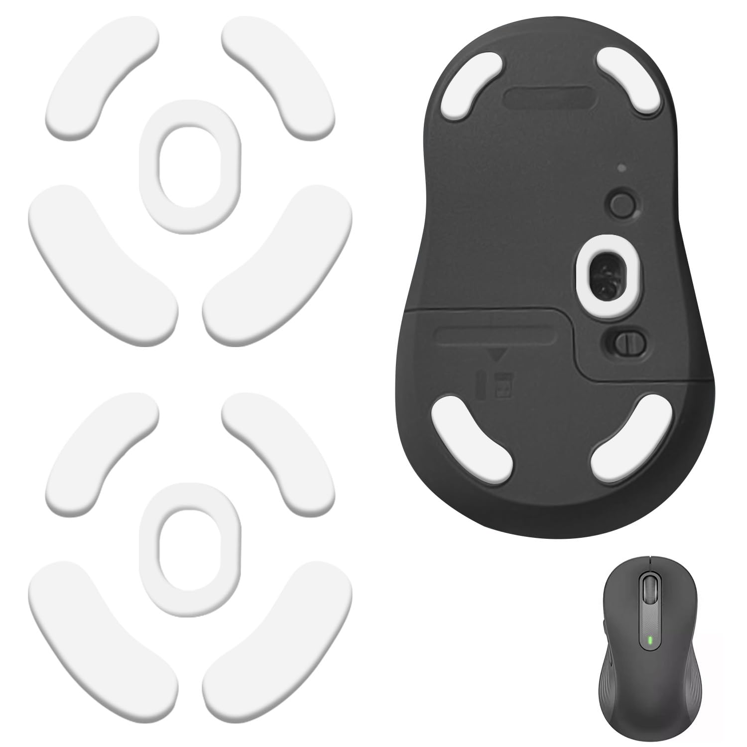 2 Sets M750 Ice Mouse Skates, PTFE Replacement Feet Compatible with Logitech M750/ M650 (Not Fit for M750L, M650L) Mouse, Smooth Durable Upgrade Skates Pad (0.7mm/White)-picture-15