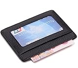 MEKU RFID Blocking Wallet Slim Front Pocket Leather Card Holder with ID Window