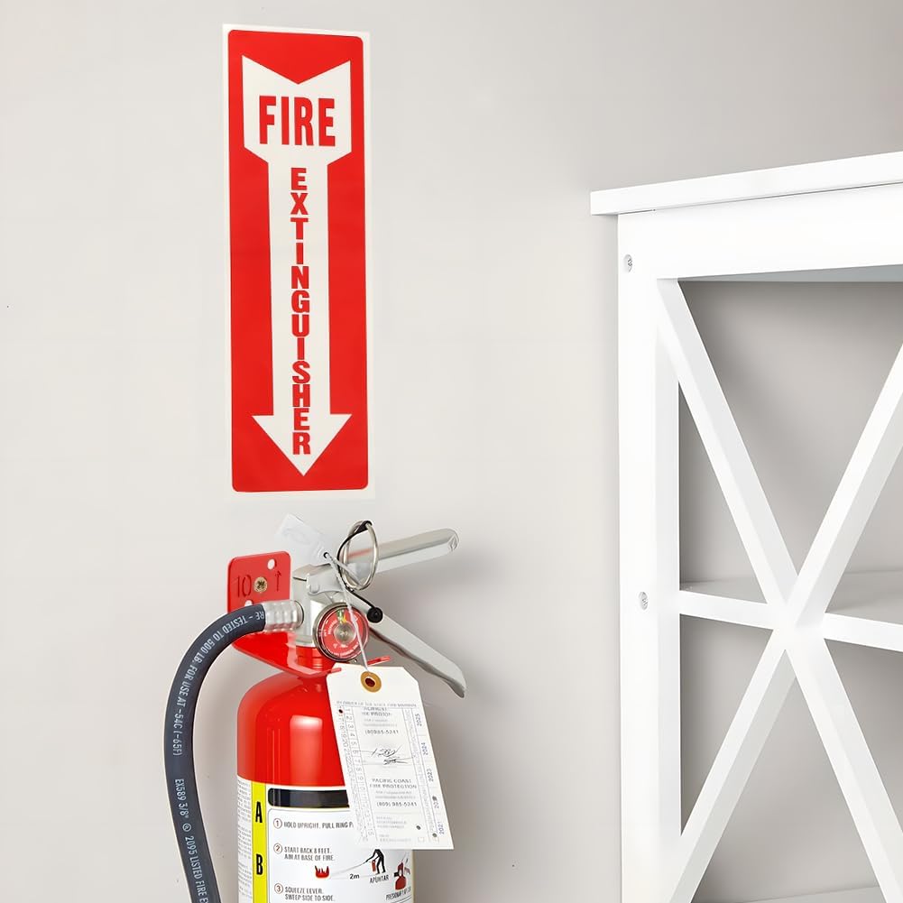 Quixleen 4 Packs Fire Extinguisher Mount Fire Extinguisher Bracket Fire Extinguisher Wall Mount Contain Screws Washers Adjustable for All Extinguishers with Valve Body Slots, Red, 22356367