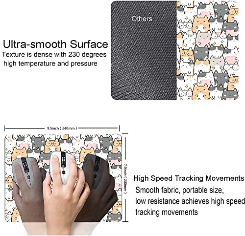 Armanza Mouse Pad, Cute Cat Kitten Mouse Pad, Kawaii Square Waterproof Cloth Mousepad For Office Laptop, Non-Slip Rubber Computer Mouse Pads For Wireless Mouse, Personalized Mouse Pads For Desk #TOP2
