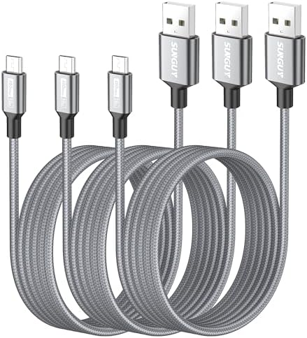 SUNGUY Micro USB Cable 6FT [3-Pack],...