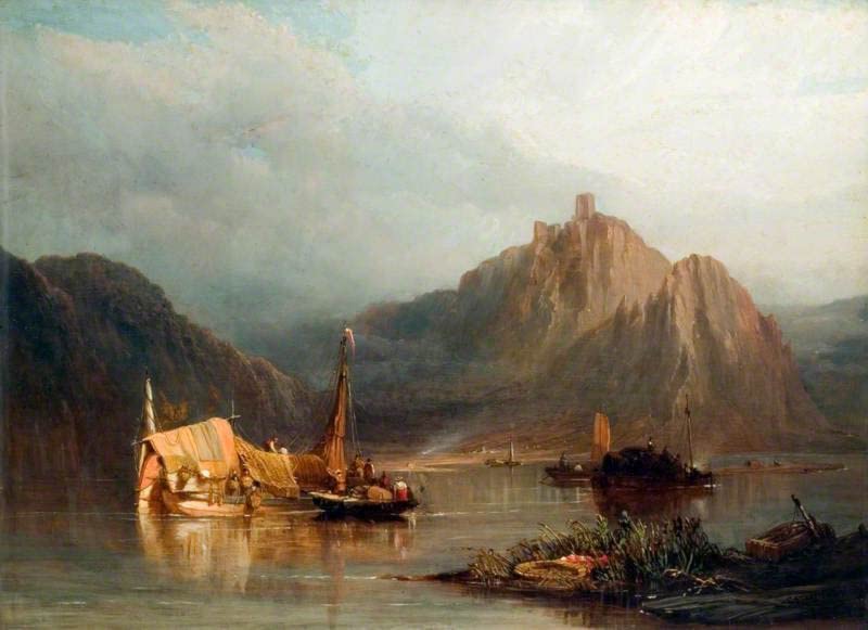 Vue sur le Rhin Clarkson Stanfield impression sur toile affiches et gravures salon 60x90