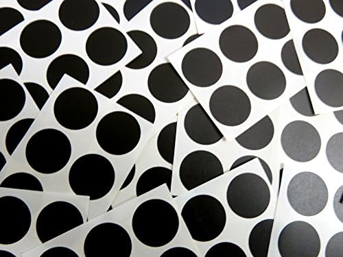 Minilabel 25mm (1 Inch) Round Circular Self-Adhesive Sticky Dot Labels,  Coloured Stickers - Black Circles (Pack of 102)