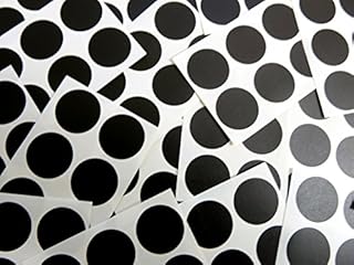 Minilabel 25mm (1 Inch) Round Circular Self-Adhesive Sticky Dot Labels, Coloured Stickers - Black Circles (Pack of 102)