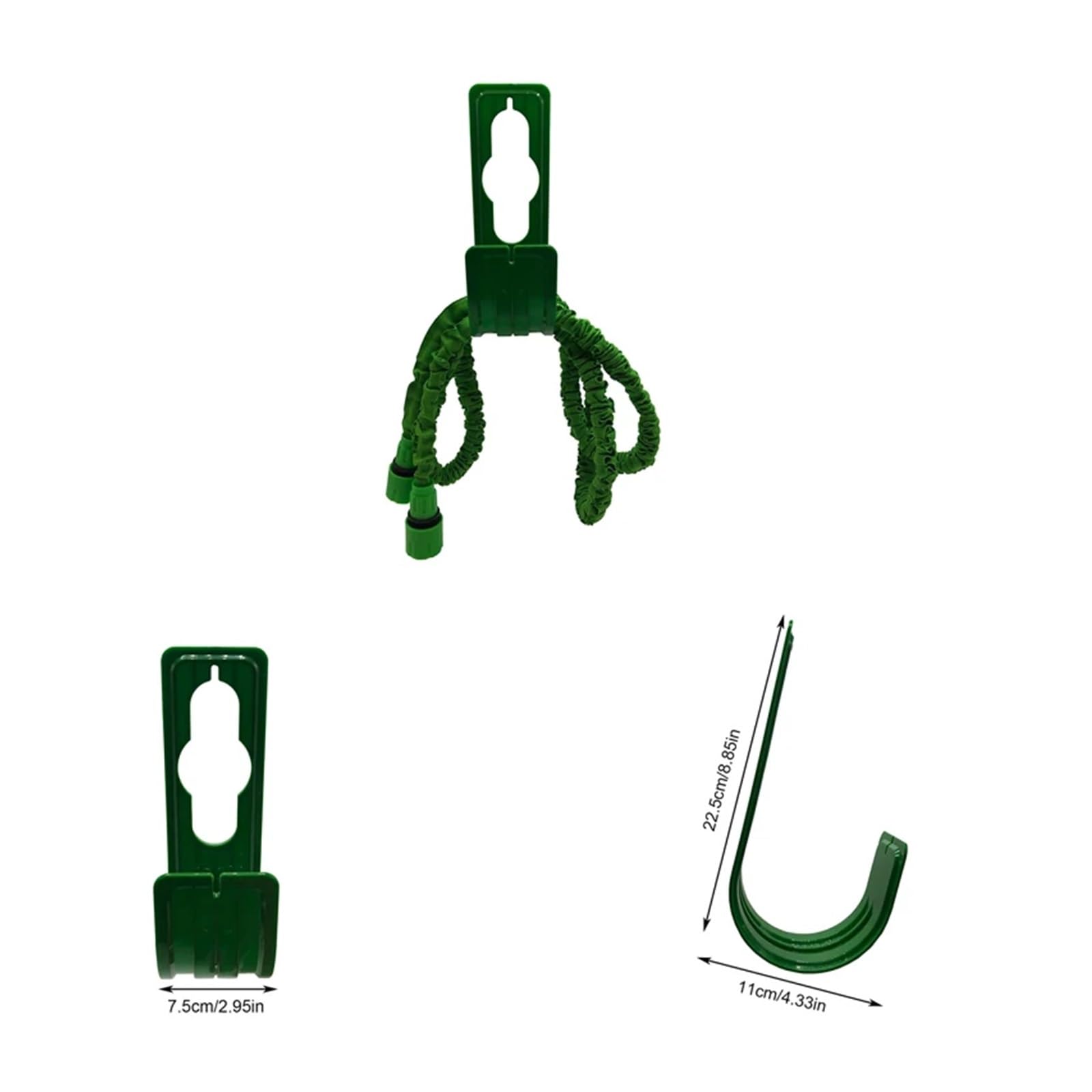 Juego de mangueras de jardín extensibles Herramientas de riego for césped y jardín Manguera mágica retráctil Pistola de agua de limpieza a alta presión Suministros de jardinería(Green hoseGreen Rack,2