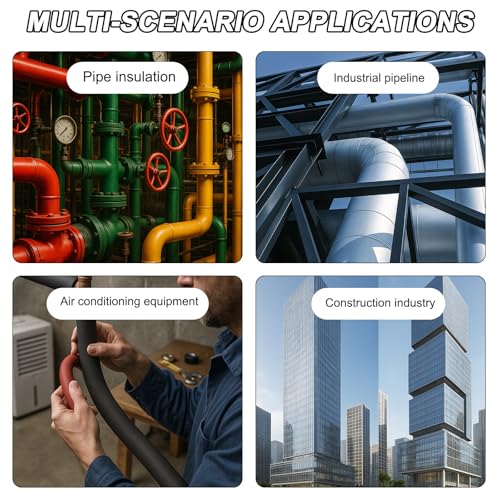 Foam Pipe Cover 5.9Ft - 16mm(5/8") ID 34mm OD 1.8m Length Water Pipe Tube Insulation Heat Preservation Hollow Hose, Wrap Foam Lagging Covering, Outdoor Winter Protection, Black - Image 5