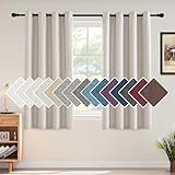 H.Versailtex Ultra Sleep Energy Saving Rich Linen Grommet Window Curtains for Spring Season, Room Darkening Curtain Panel for Bedroom, 52 by 63 Inch- Ivory Single Panel