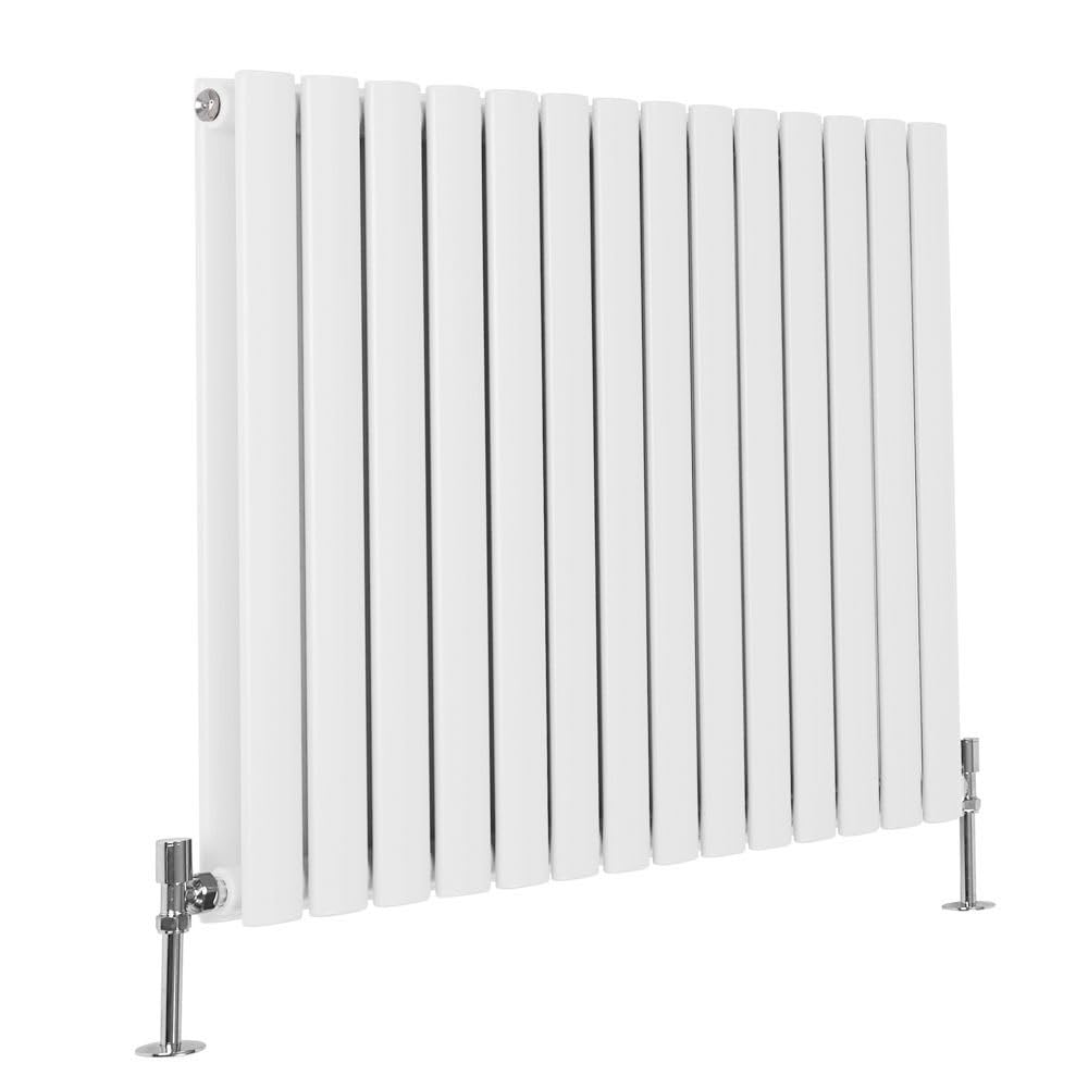 MILANO White Horizontal Double Oval Panel Radiator 595 x 826mm