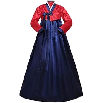 Women's Hanbok Dress Traditional Korean Costume Long Sleeve Classic Hanbok Dress Female Korean Dance Costume