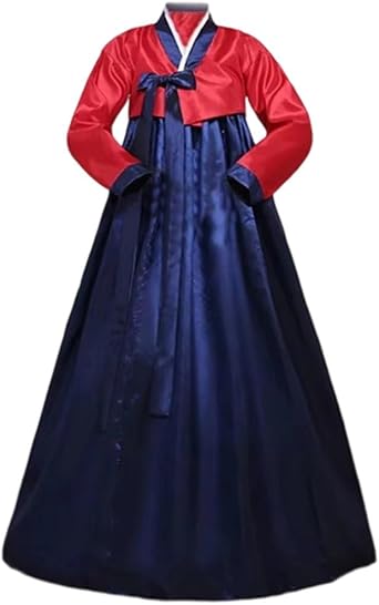 Sanfly Women Hanbok Dress Traditional Korean Costume Long Sleeve Classic Hanboks Dress Female Korea Wedding Dance Costume