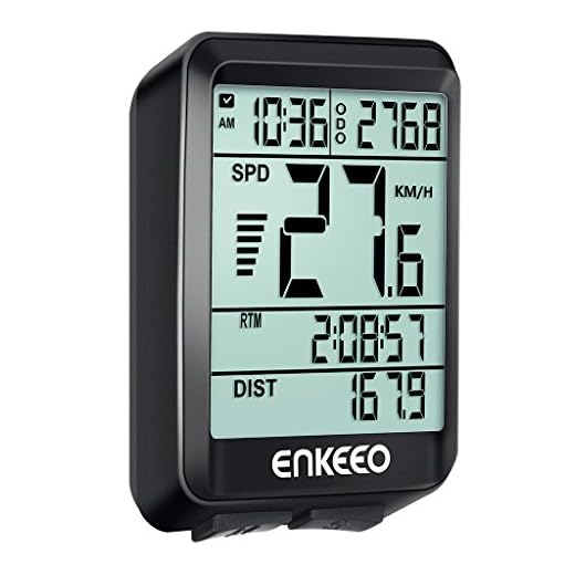 ENKEEO Ciclocomputador Cableado de Bicicleta, Cuentakilómetros Velocímetro, Velocidad Actual / AVG / MAX Tiempo / Distancia de Vieje