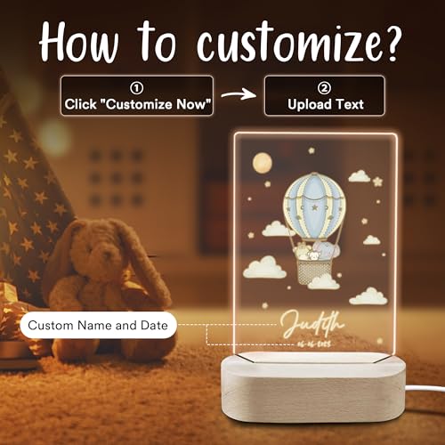 Lámpara de noche personalizada para bebés y niños miniatura 3