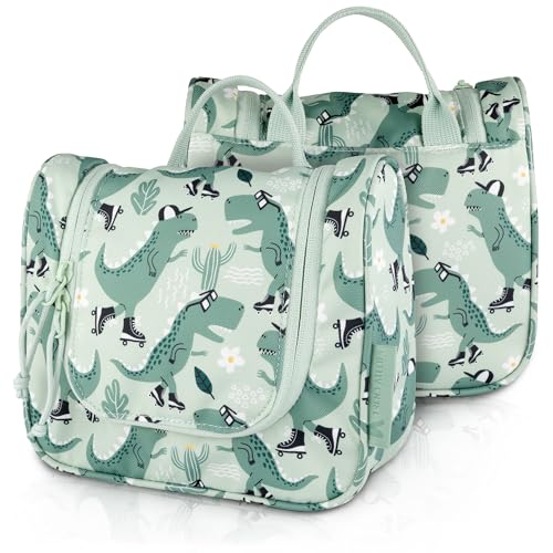 Miniatura 2 de Ta Trend Atelier Neceser Infantil En Poliéster Reciclado Bolsa De Aseo Para Colgar, Sostenible, Sin Pfc Y Repelente Al Agua Dinosaurio Verde