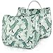 TA Trend Atelier Kinder Kulturtasche zum Aufhängen – nachhaltiger Waschbeutel & Kulturbeutel aus recyceltem Polyester, wasserabweisend, mit Spiegel & Fächern (Dino-Grün)