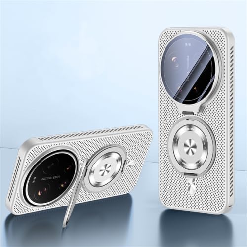 Coque Xiaomi 17 Ultra TIANYUE avec anneau magnétique intégré argent