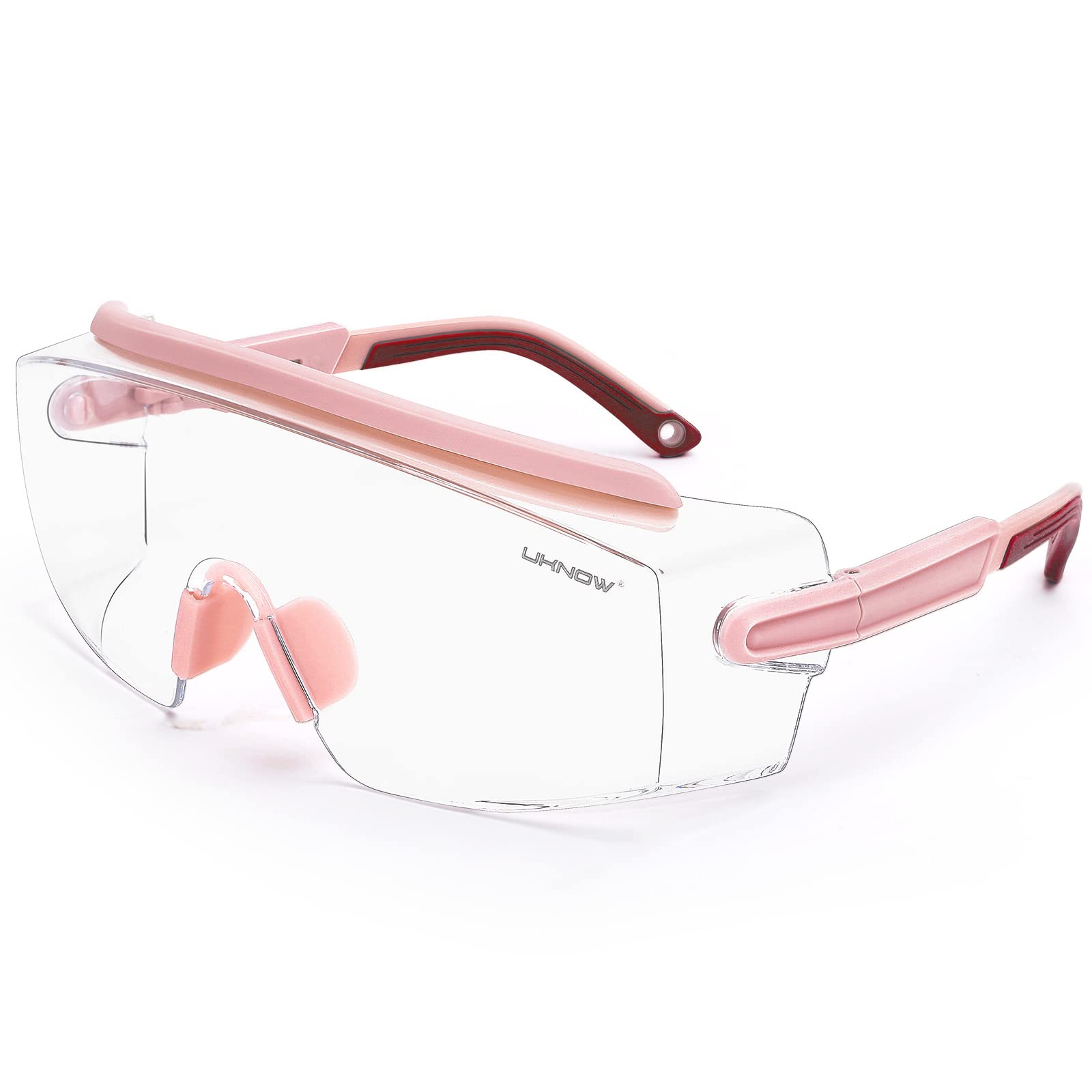 UKNOWSafety Goggles Over Glasses, Anti Fog Safety Glasses with Clear Wraparound Lens, ANSI Z87.1 Protective Eyewear