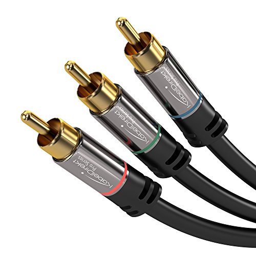 KabelDirekt – Przewód komponentowy o długości 1m (3 męskie złącza RCA – 3 męskie złącza RCA, Full HD, 1080i) – PRO Series