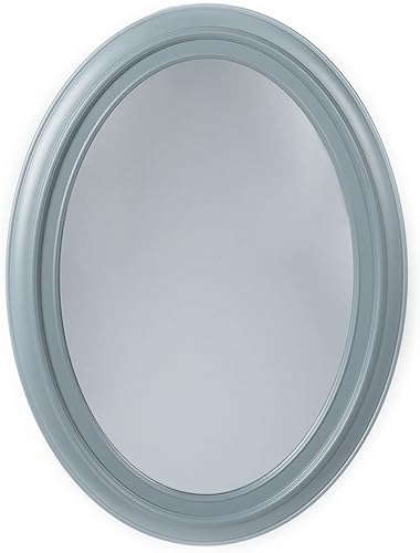 Home Basics Espejo de pared ovalado, gris