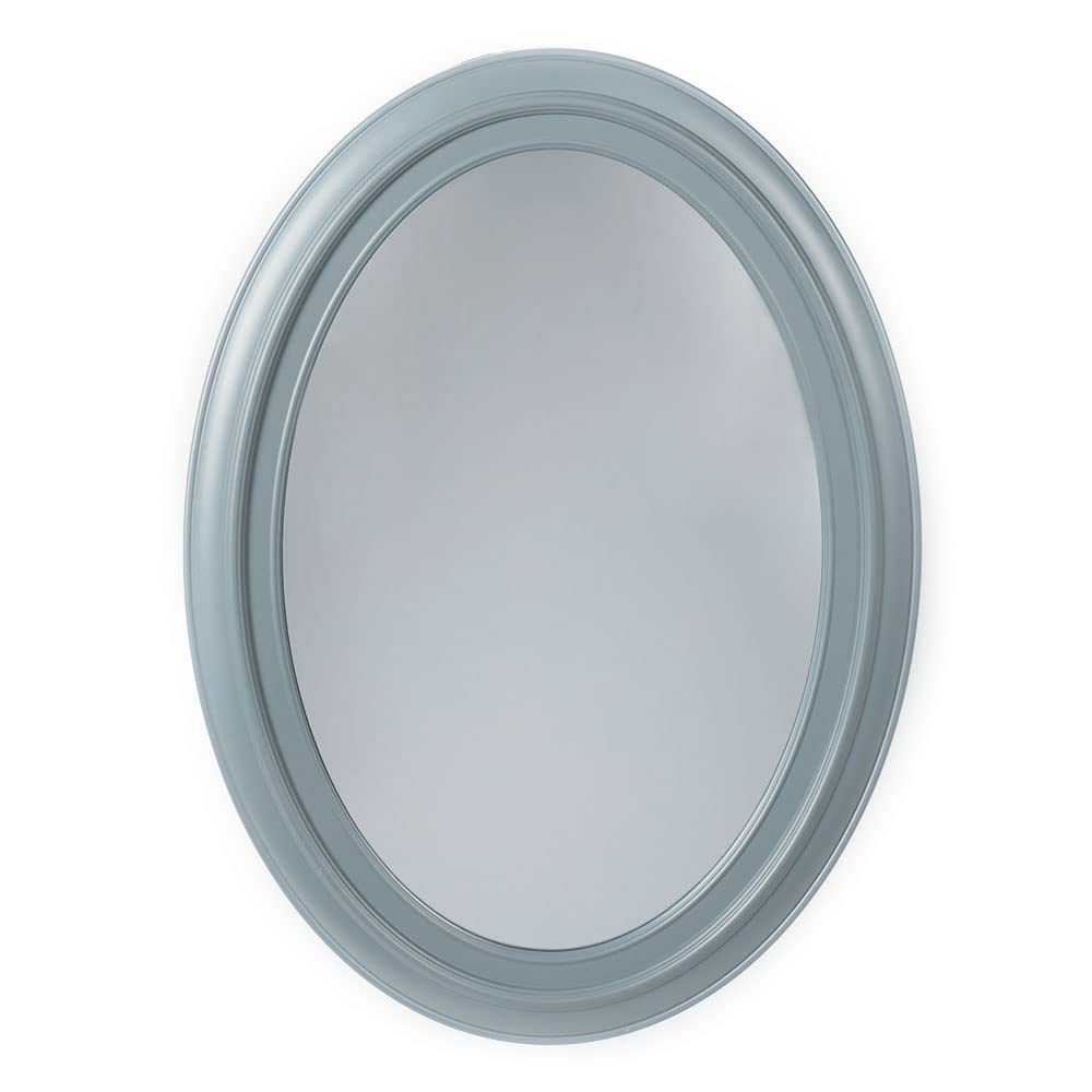 Home Basics Oval Wall Mirror, Grey