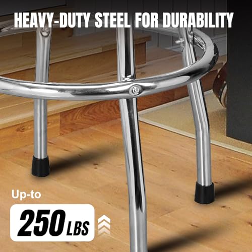 Image of Big RED ATRP6185B-2 Swivel Bar Stool: Padded Garage /Shop Seat with Chrome Plated Legs, Black