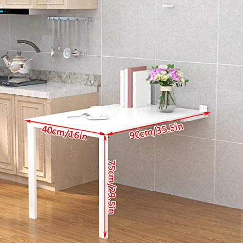 Bureau d'ordi mural rabattable idéal pour le télétravail en cuisine