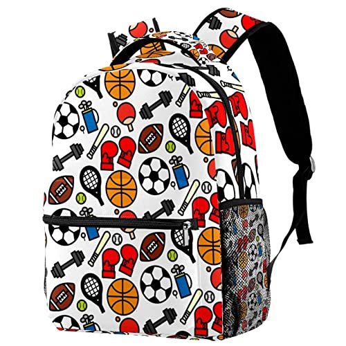 Sac à dos scolaire boules de sport colorées pour fille et garçon