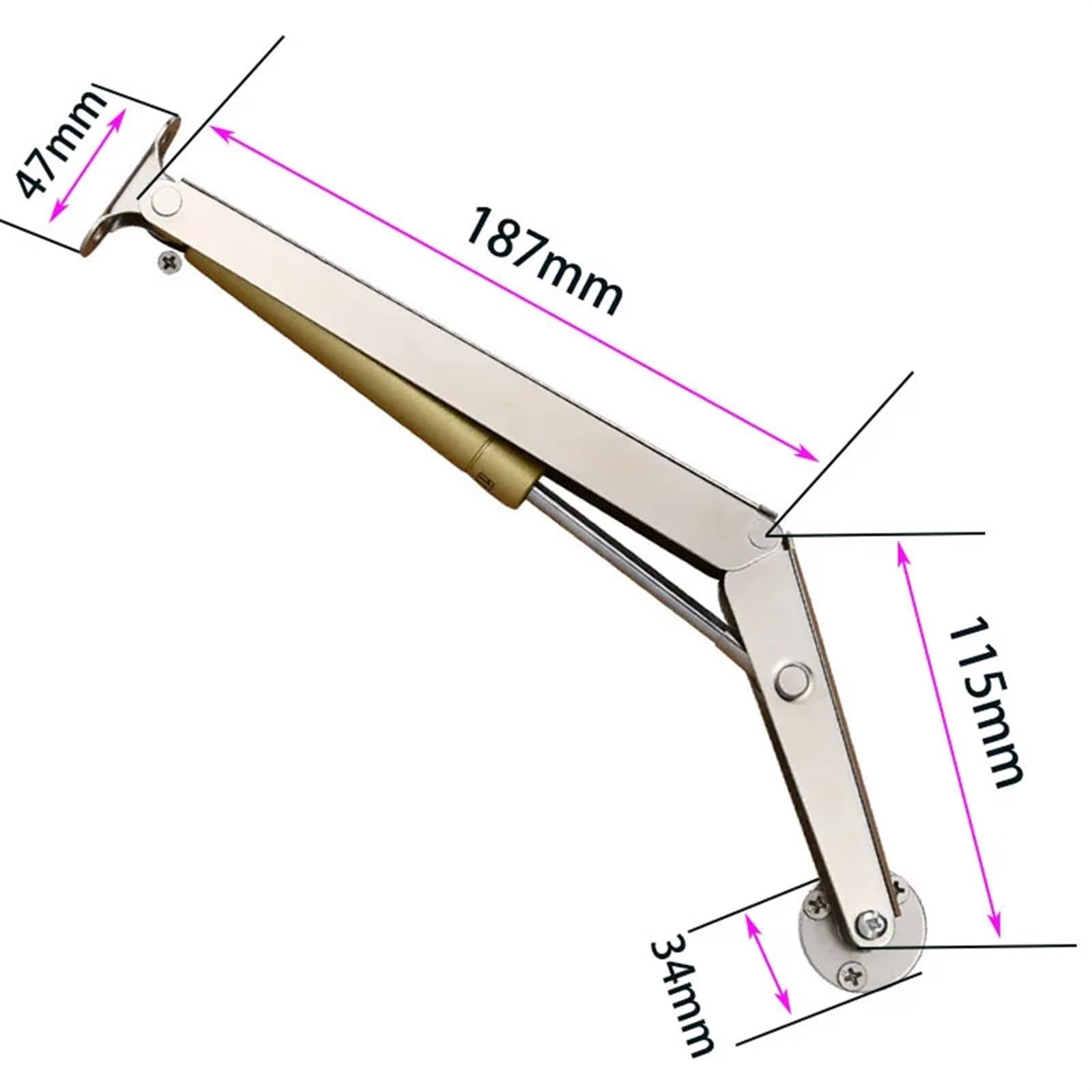 2PCS 80N/100N/150N Hydraulic Pressure Gas Spring Dampers Door Lift Support Kitchen Cabinet Hinge Stay Strut Furniture(150N)