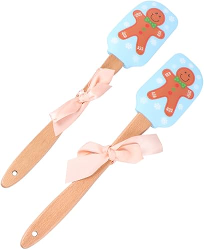 Miniatura 6 de NOLITOY 4 espátulas raspadoras de Navidad espátulas de goma raspador de silicona raspador de silicona para decoración de tartas de utensilios de