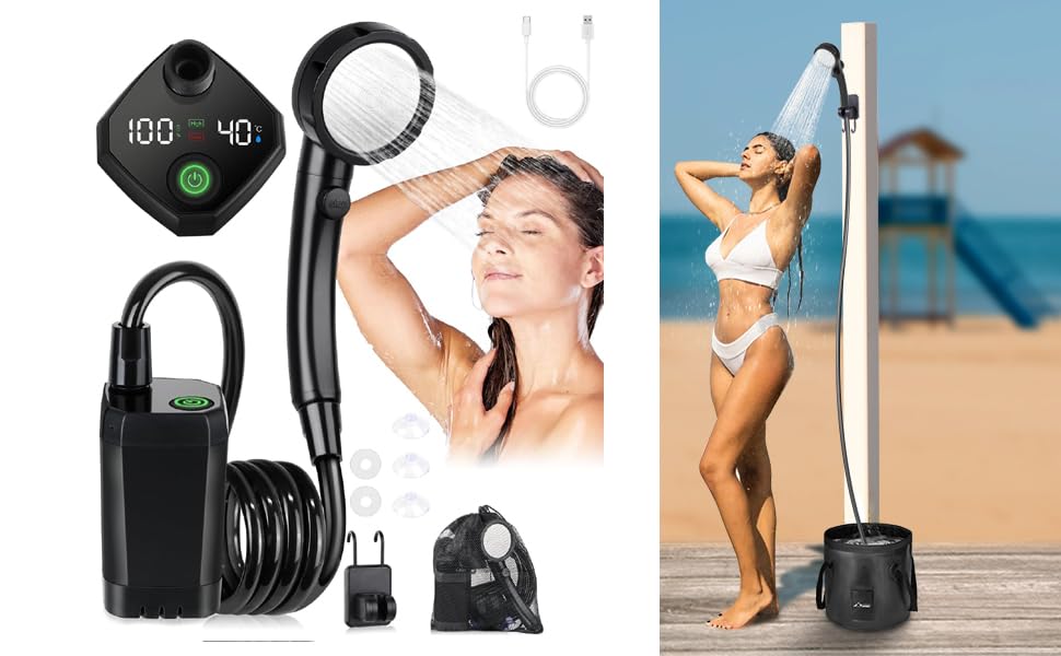 See full amazon price history chart for Raggle Portable Shower for Camping, 6000mAh Outdoor Travel Electric Shower Rechargeable Pump with Intelligent Digital Display, Camping Shower Head for Camping Summer Shower,Hiking,Traveling,Car,Pet Raggle Portable Shower for Camping, 6000mAh Outdoor Travel Electric Shower Rechargeable Pump with Intelligent Digital Display, Camping Shower Head for Camping Summer Shower,Hiking,Traveling,Car,Pet (B0DCVJT74Z) Amazon Price History, Amazon Price Tracker