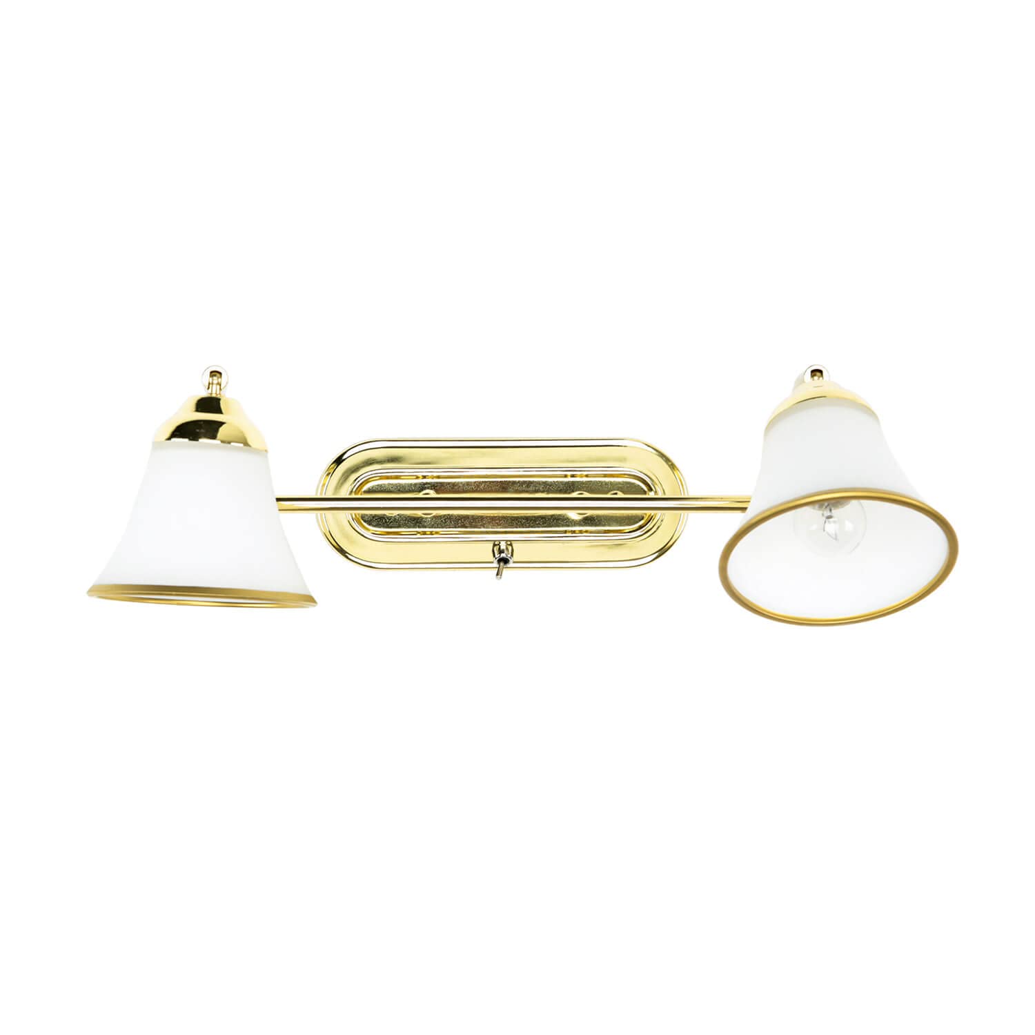 Licht-Erlebnisse GRANDO Lámpara de pared de metal y cristal en oro para baño L: 42 cm E14 máx. 40 W 2 focos, acogedora lámpara de pared estilo Art Nouveau