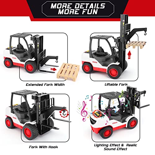 Wakeinsa 12.5" Big Forklift Toy With Load Included And Pallet,Truck Toy For Toddler & Kids,Skid Steer Toy,Sound And Lights,For 3+ Boys And Girls Christmas & Birthday Gifts #TOP2
