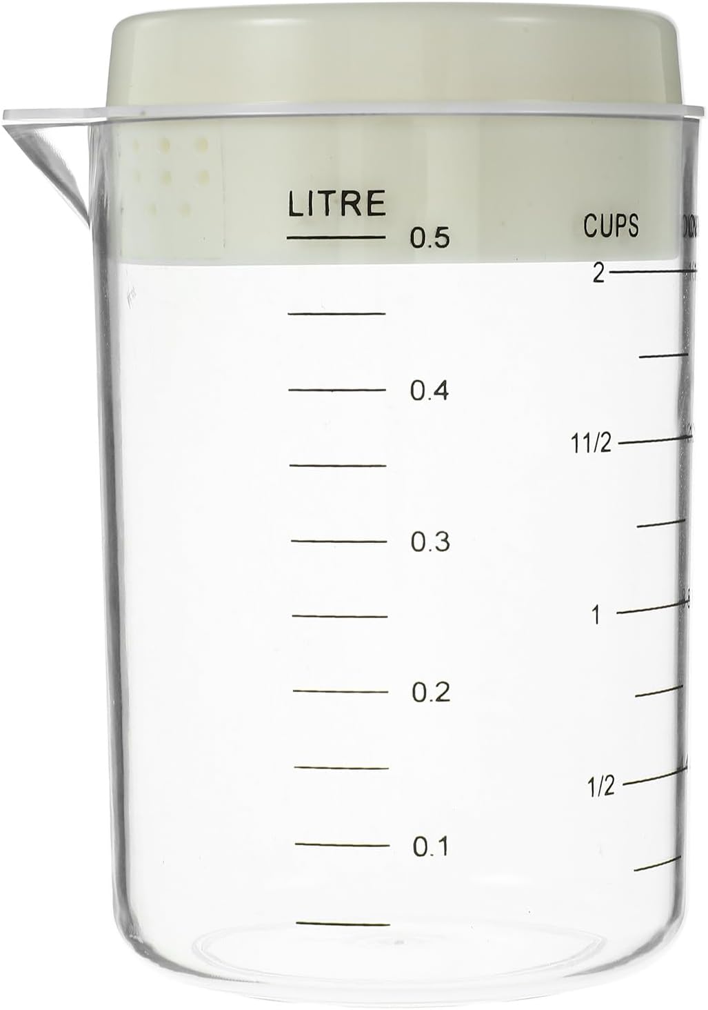 Baking Measuring Cup with Lid, 500ml Kitchen Graduated Cup for Flour and Liquid, Food-grade Plastic Milk and Coffee Measuring Tool for Household Baking and Cooking