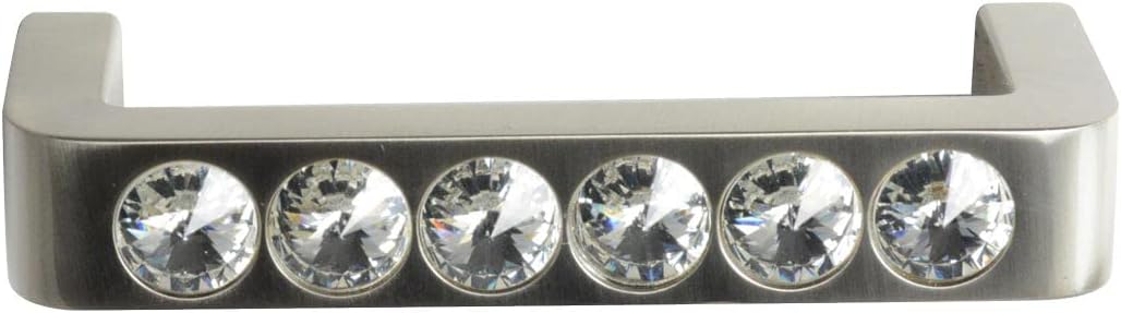 #G-130 CKP Brand Elegance Glass Collection Clear Glass Pull with Brushed Nickel Base