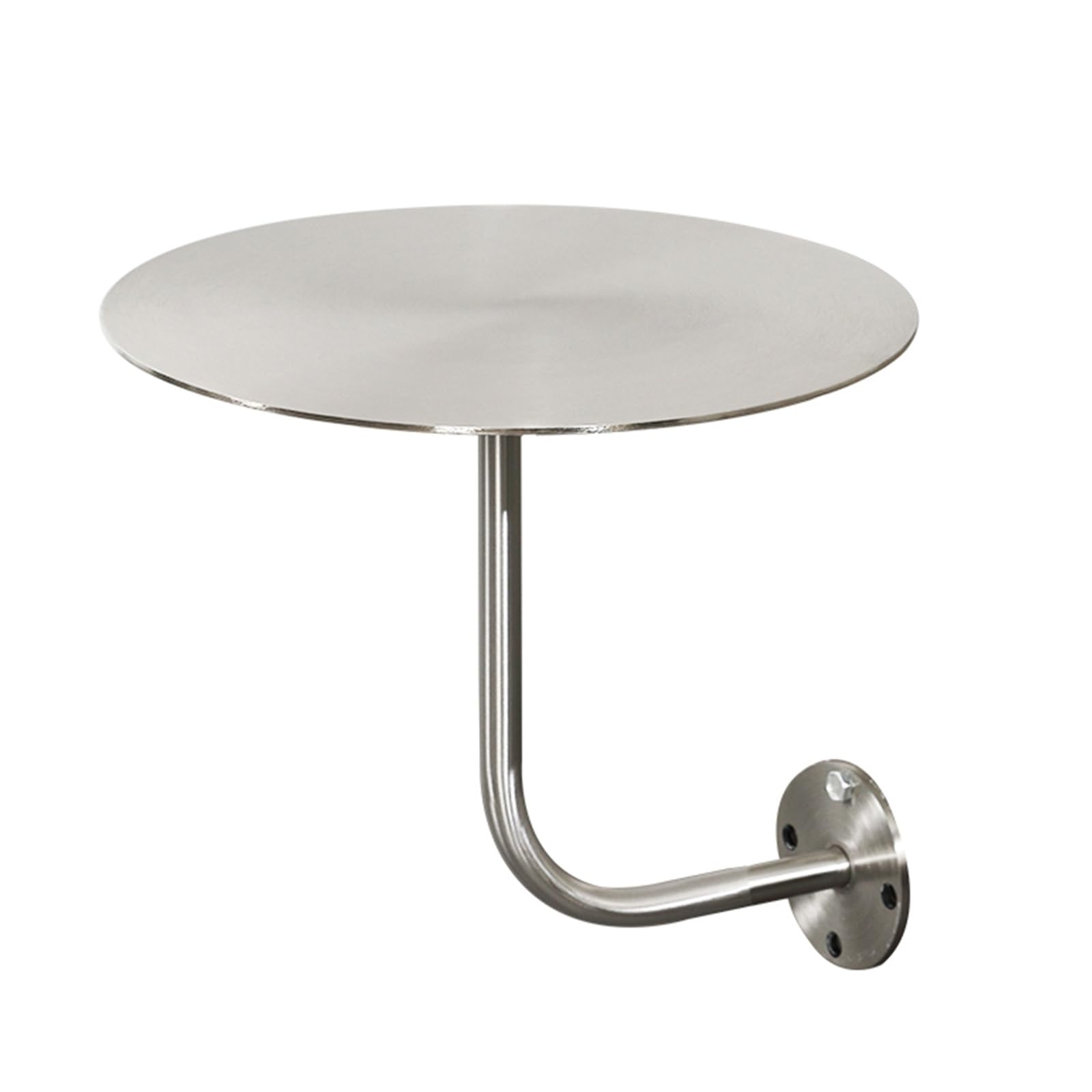 Mesa de bar montada en la pared redonda de acero inoxidable para hostelería