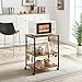 Mr IRONSTONE Microwave Cart 23.7'' for Small Space, 3-Tier Microwave Stand Coffee Cart Rolling Kitchen Utility cart on Wheels, Vintage