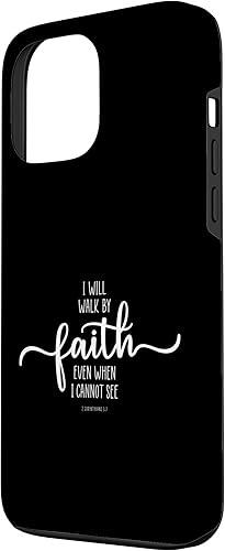 Miniatura 62 de Funda para iPhone 12 Pro Max con texto en inglés "I Will Walk By Faith, God Jesus Christian Bible Inspiration