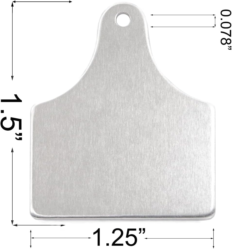 ABBECIAO 25Pack Large Cow Tag Blanks Aluminum Cattle Tag Metal Stamping Blanks -14 ga. Thick