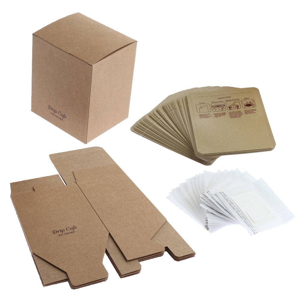 50 Piezas Filtros de Café Colgantes Bolsas para Café Desechables Bolsas Individuales de Filtro Bolsas de Papel Material Apto para Viaje