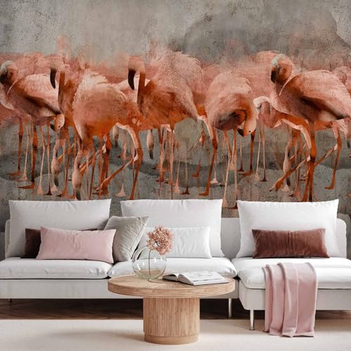 artgeist Wall Mural Flamingo 96x69 in - Peel and Stick Self-Adhesive Wallpaper Removable Large Sticker Foil Wall Decor Print Picture Image Design Abstract Animals Jungle g-A-0349-a-a