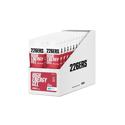 226ERS - High Energy Gel, Gel Energético para Deportistas, Ciclodextrina, Cafeína, Favorece el Uso de Glucosa y la Digestión, Vegano, Sabor Cereza, 24 x 76 g