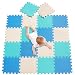 meiqicool Alfombras Puzzle para Bebé Alfombrilla Niño Suelo Goma EVA,Alfombra Puzle 1.62㎡ Niños Goma Espuma Estera Juego Puzzle Azul Turquesa y Beige 070810