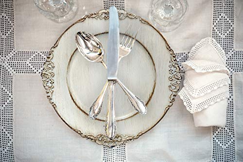 Plato cargador redondo desechable 13 pulgadas blanco antiguo miniatura 3