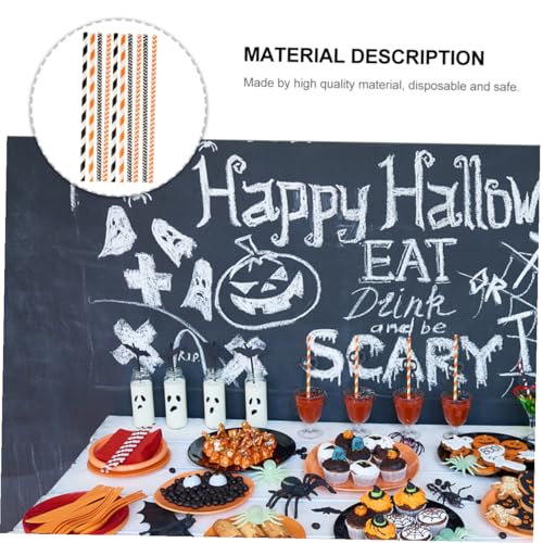 100 pitillos de papel Kraft para Halloween, colores surtidos miniatura 4